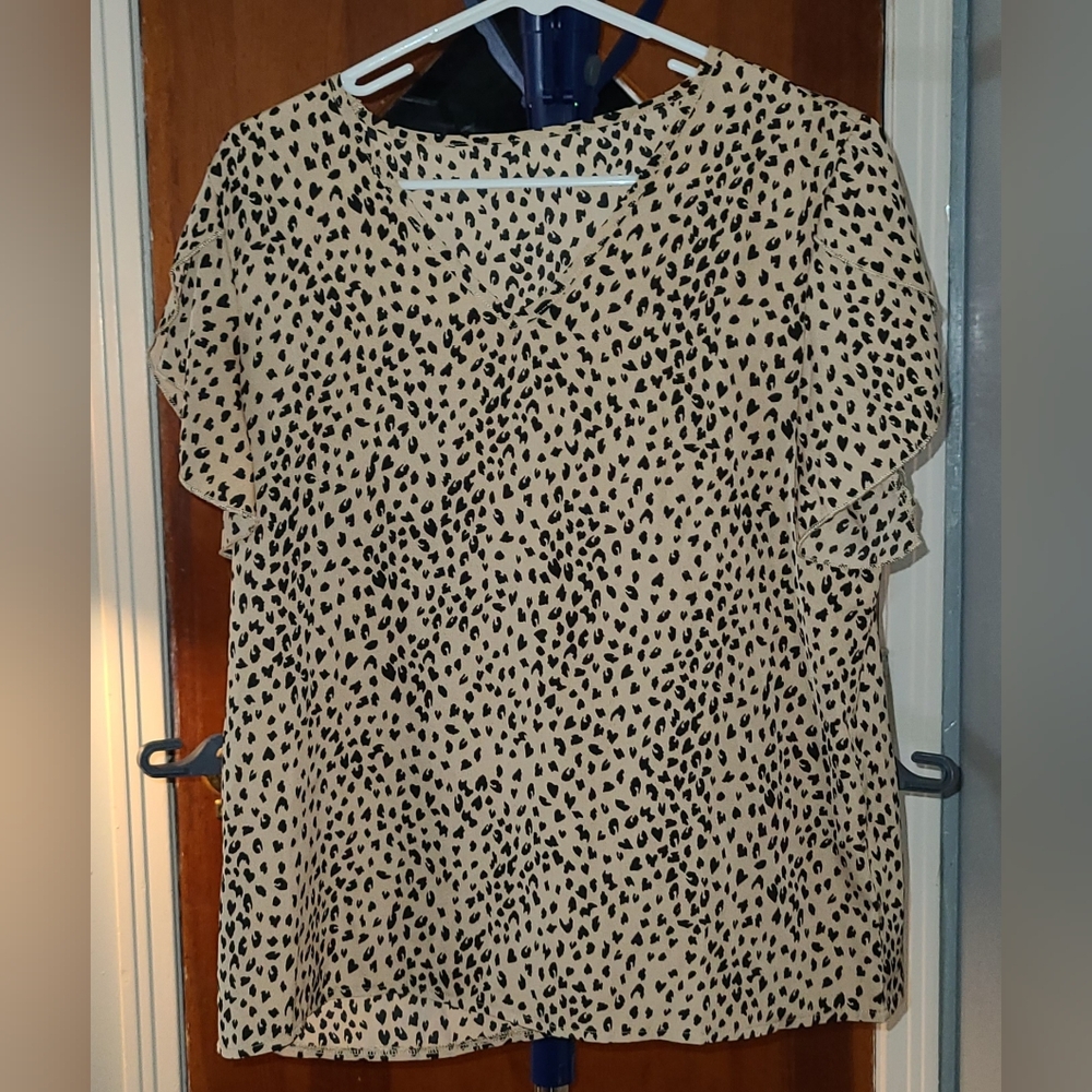 Womans flutter sleeve blouse.